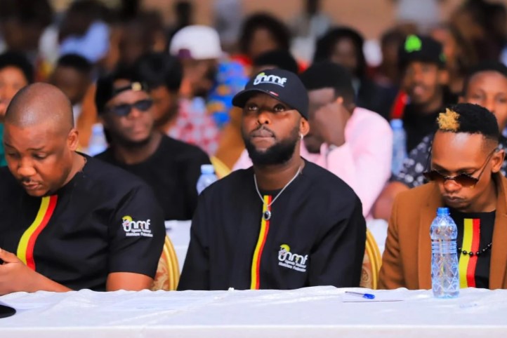 The artists who received Ugx.13 billion in SACCO funds are listed by UNMF President Kenzo.